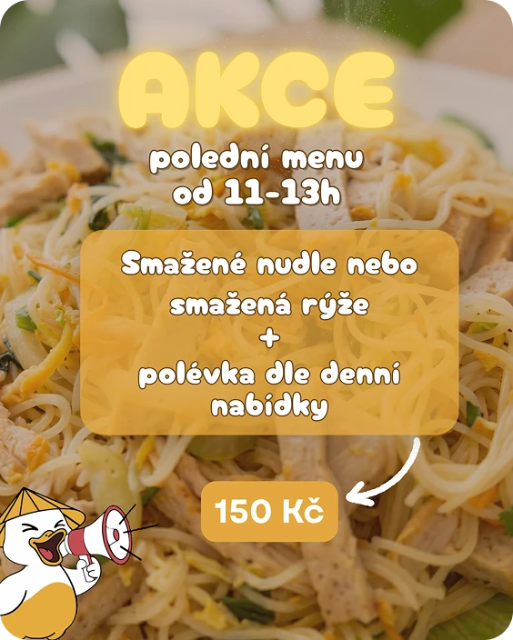 Akce — polední menu 11–13h za 150 Kč